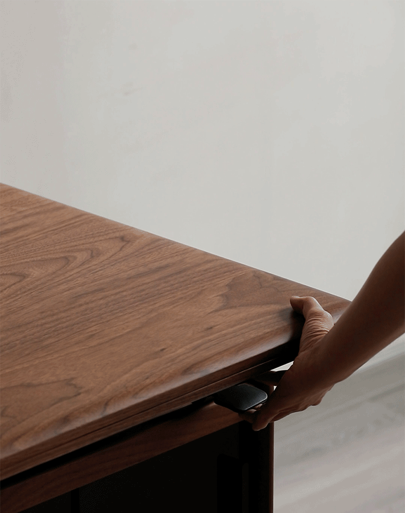 Japandi Walnut Wood Extendable Height Adjustable Coffee Table MIRROR LAKE