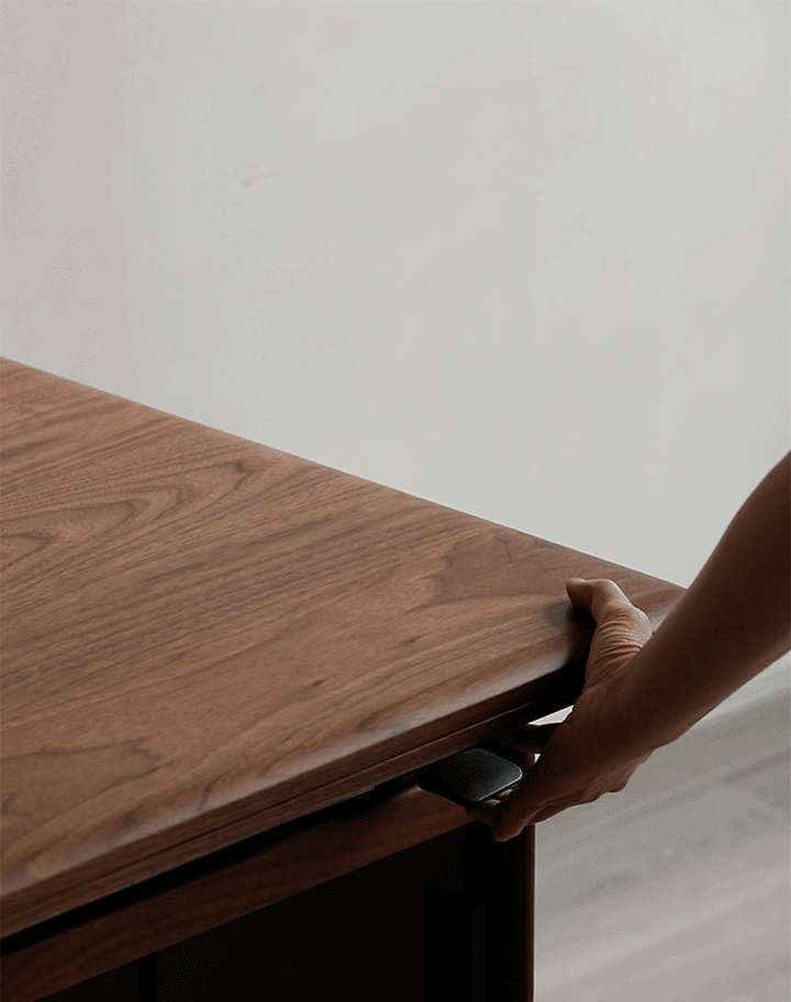 Japandi Walnut Wood Extendable Height Adjustable Coffee Table MIRROR LAKE