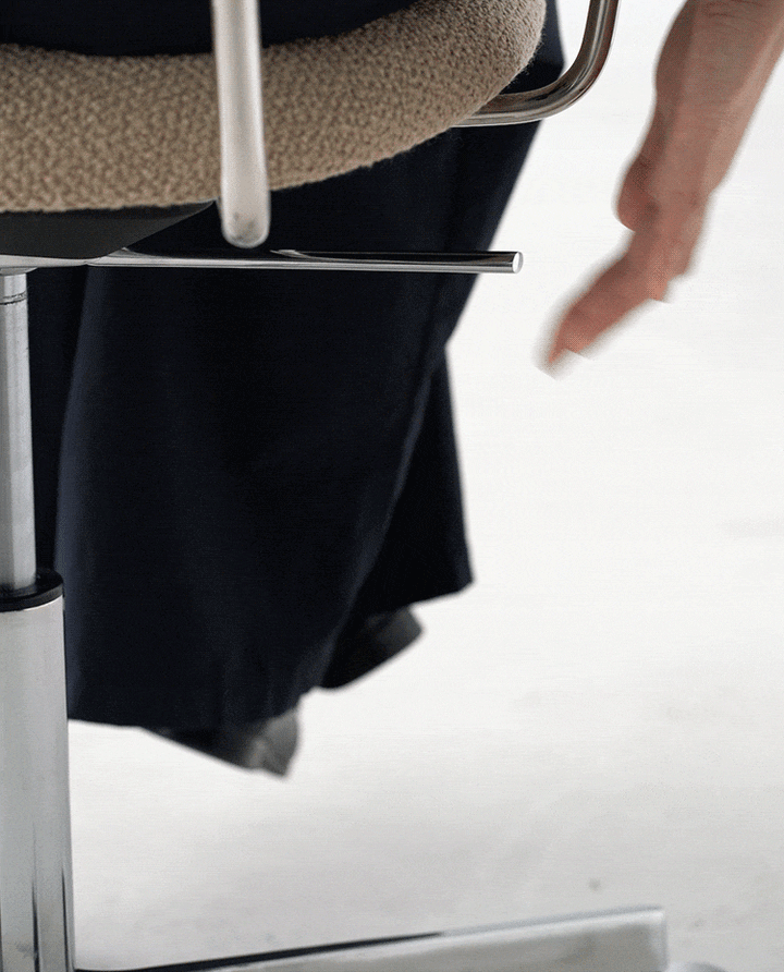 Minimalist boucle fabric study chair aodo in details.
