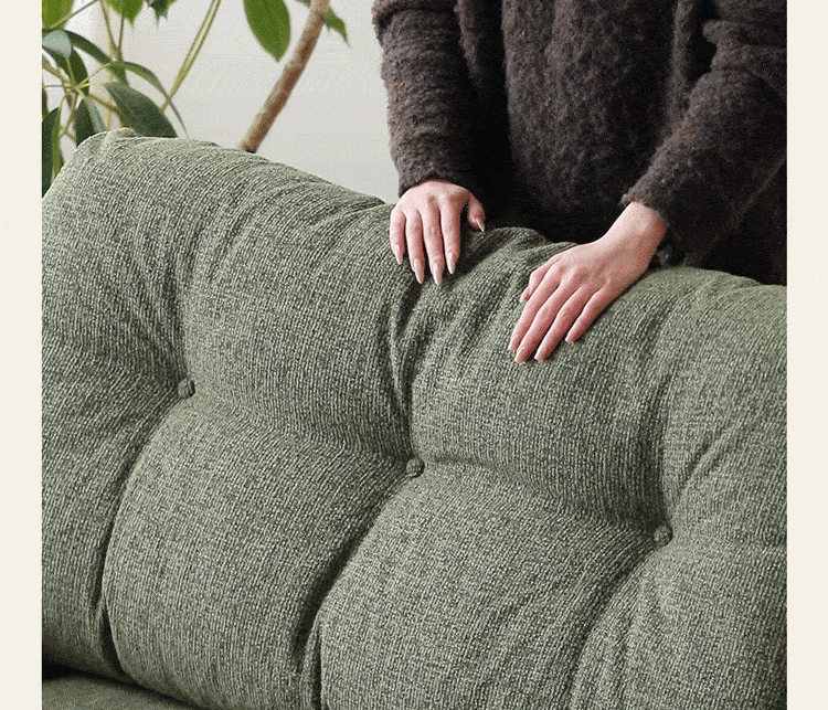 Bauhaus microfiber leather and fabric 4 seater sofa oasis in panoramic view.