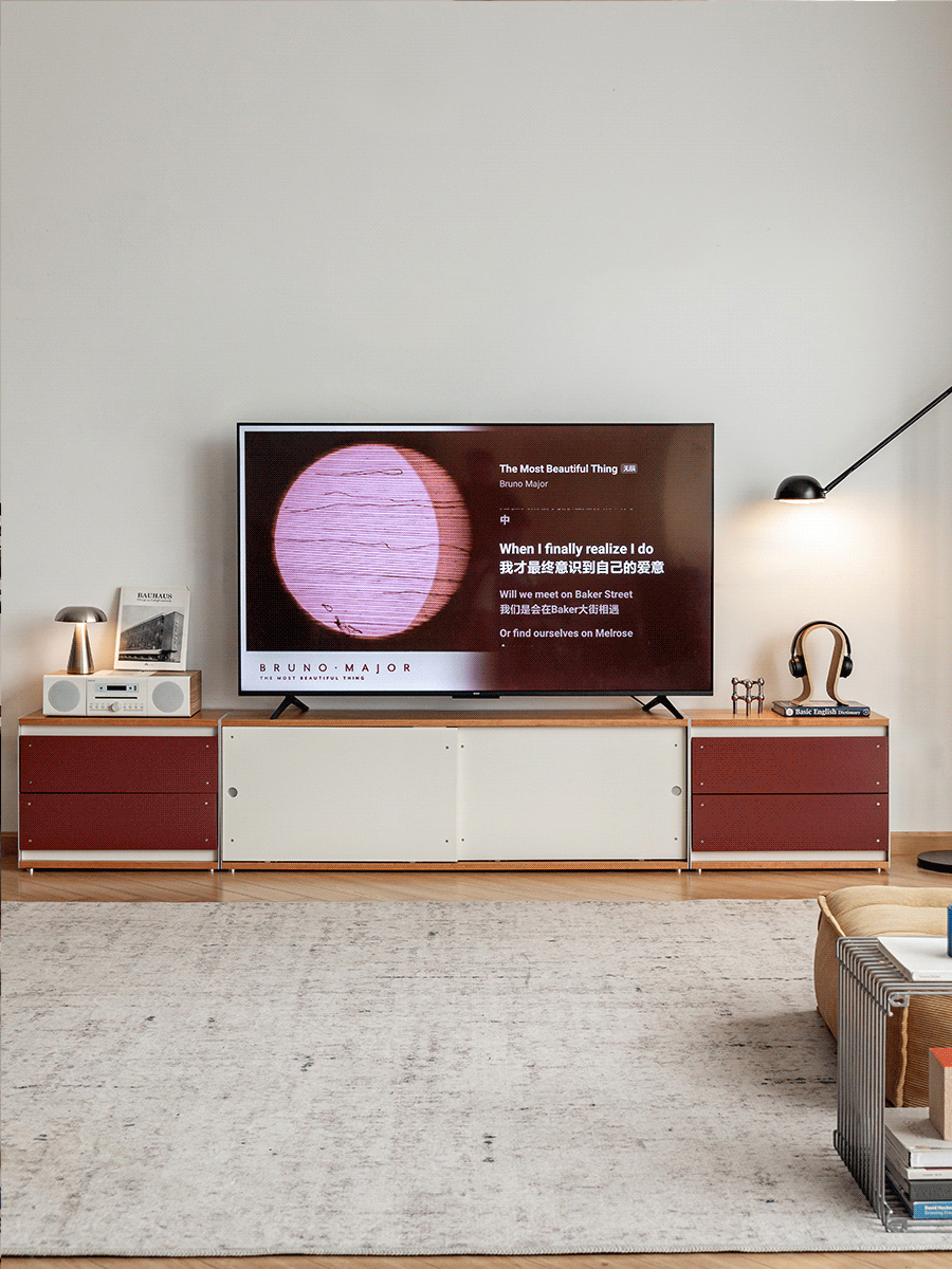 Bauhaus-aluminium-modular-tv-console-geometric size charts.