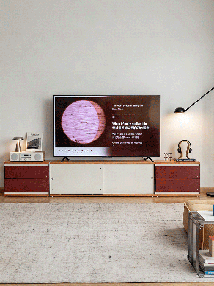 Bauhaus-aluminium-modular-tv-console-geometric size charts.
