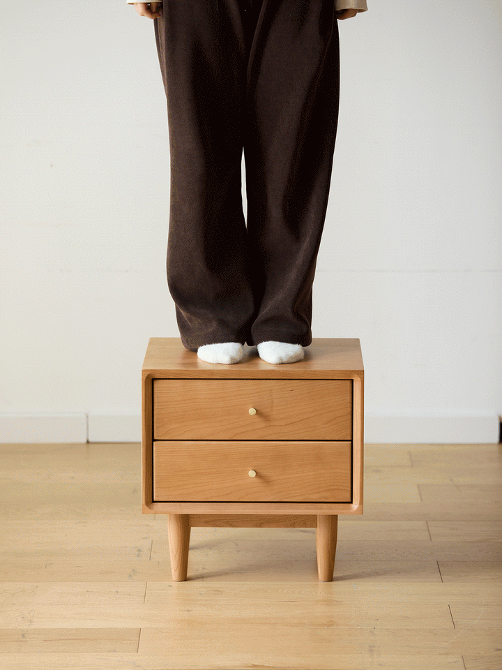 Scandinavian Cherry Wood Side Table GREEN