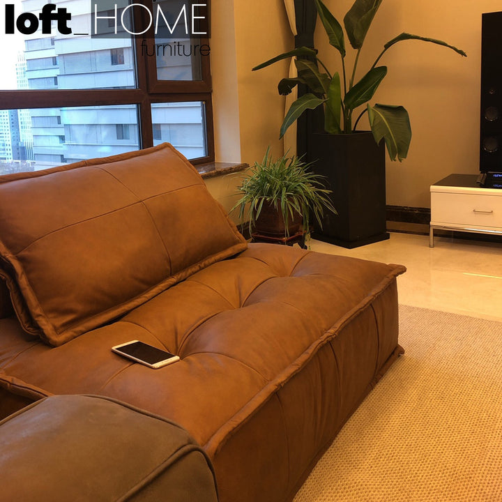 Vintage Genuine Leather 1 Seater Sofa ELEMENT SINGLE