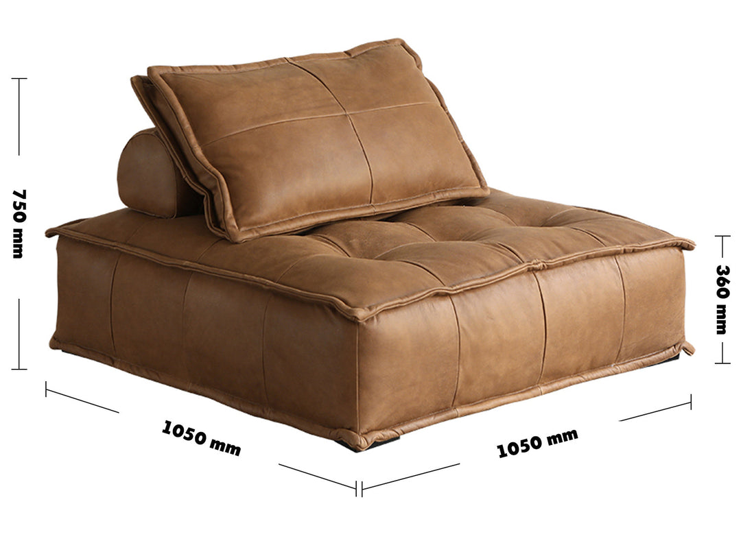 Vintage genuine leather 1 seater sofa element single situational feels.