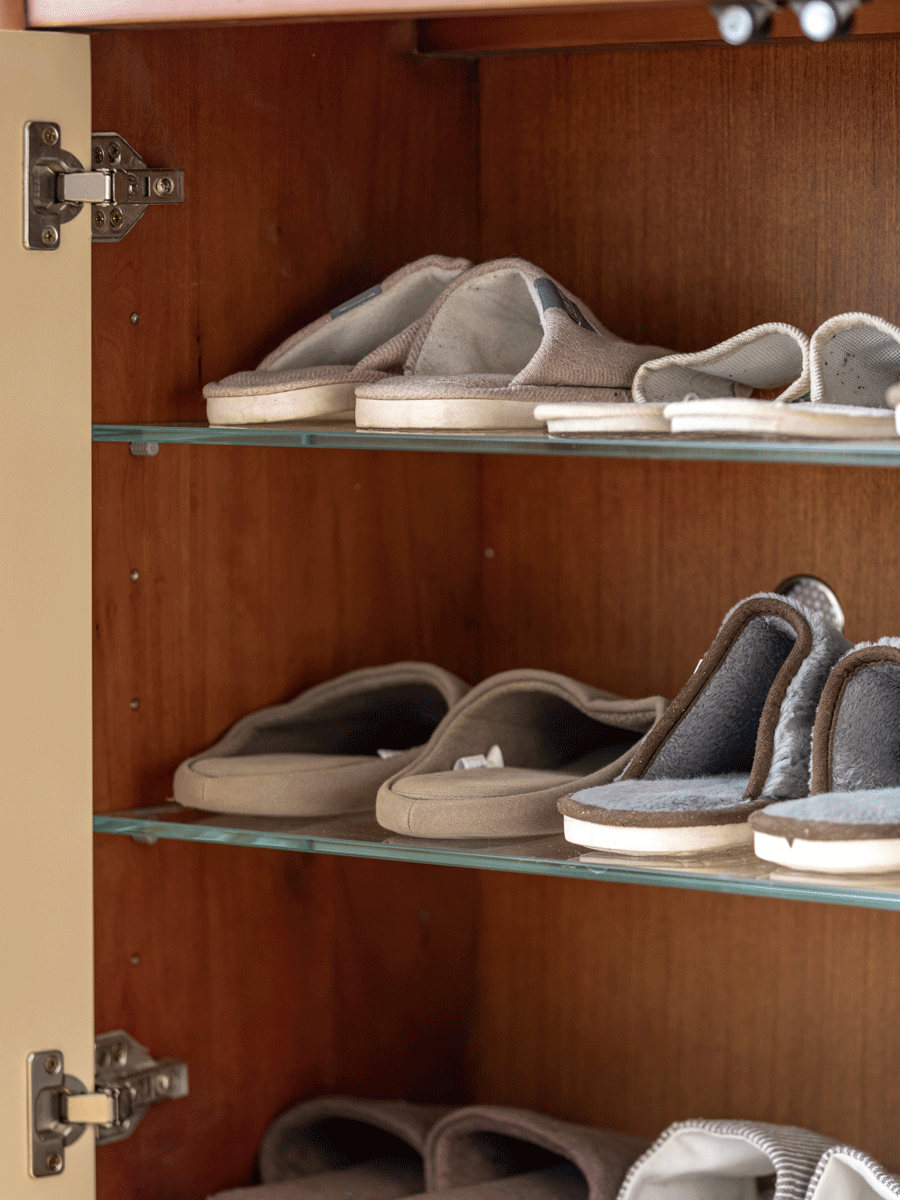 Vintage boxwood modular shoe cabinet mies in real life style.