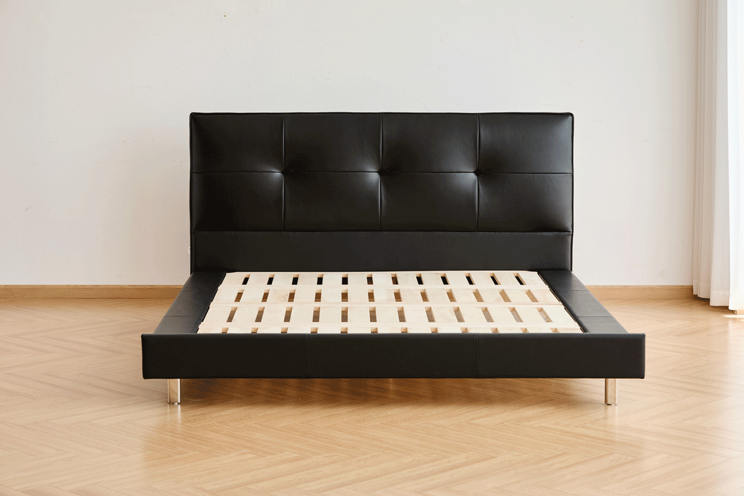 Bauhaus genuine leather bed skillful color swatches.