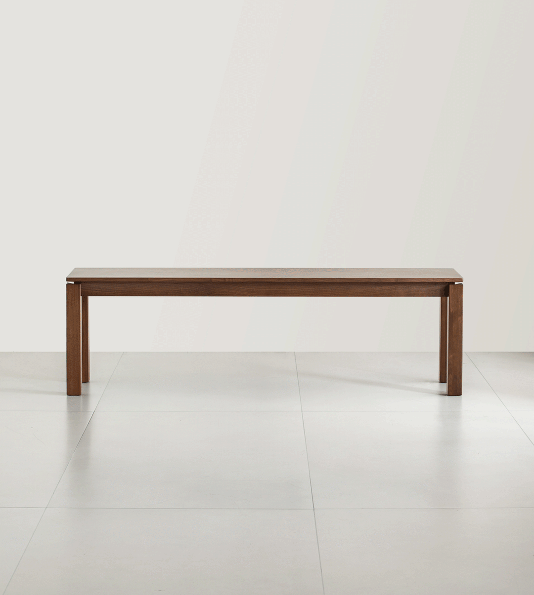 Vintage walnut wood dining bench coastal material variants.