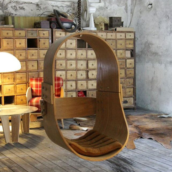 Scandinavian Wood Hanging Chair 1 Seater Sofa PLYWOOD