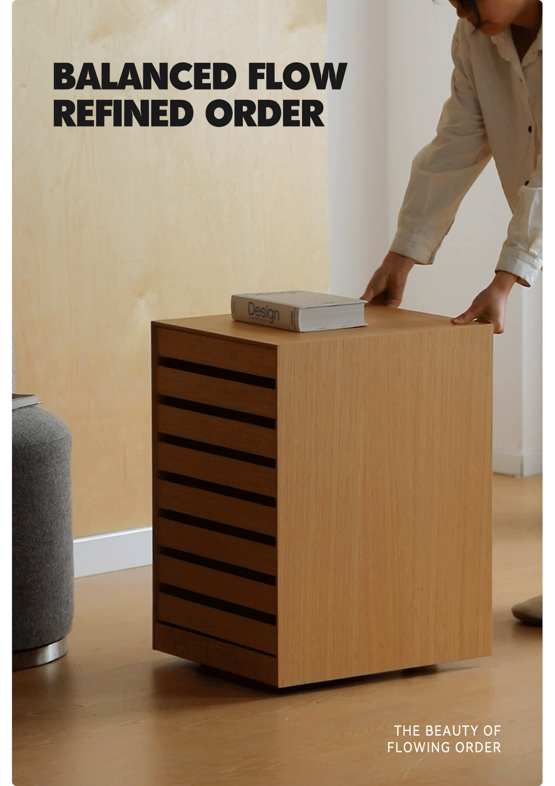 Minimalist Ash Wood Veneer Chest Of 7 Drawers LUCY