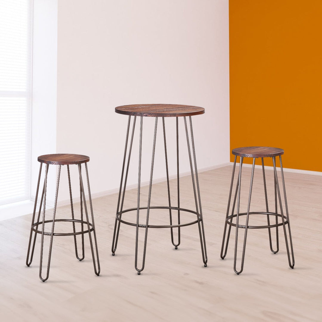 Industrial Elm Wood Bar Stool ANGELA
