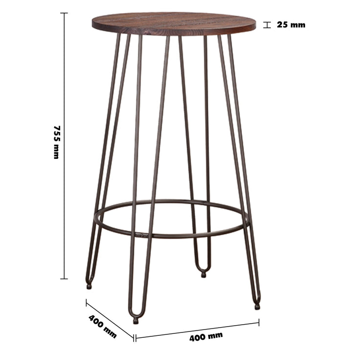 Industrial Elm Wood Bar Stool ANGELA