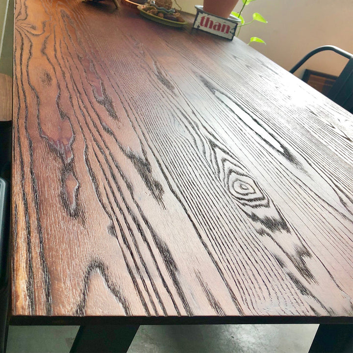 Industrial Elm Wood Dining Table USQUARE