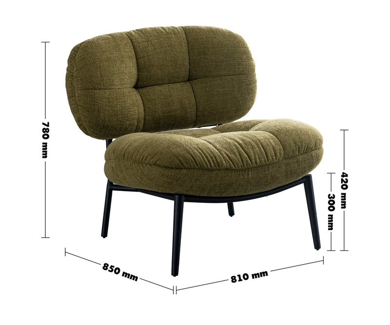 Cream Linen Fabric 1 Seater Sofa LUKA LUKA Size Chart