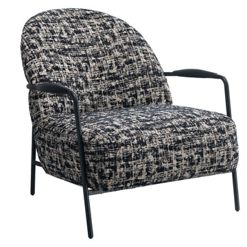 Industrial mixed weave fabric 1 seater sofa trixy in white background.