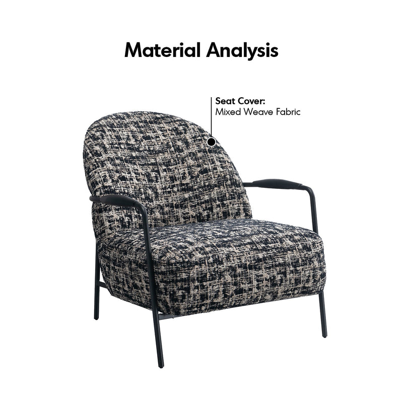 Industrial mixed weave fabric 1 seater sofa trixy in details.