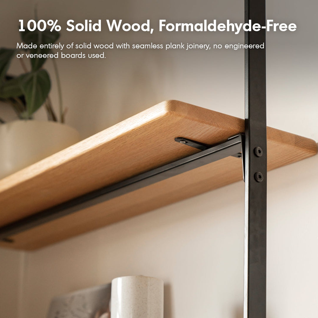 Industrial Oak Wood Wall Mounted Display Shelf SHELFIX