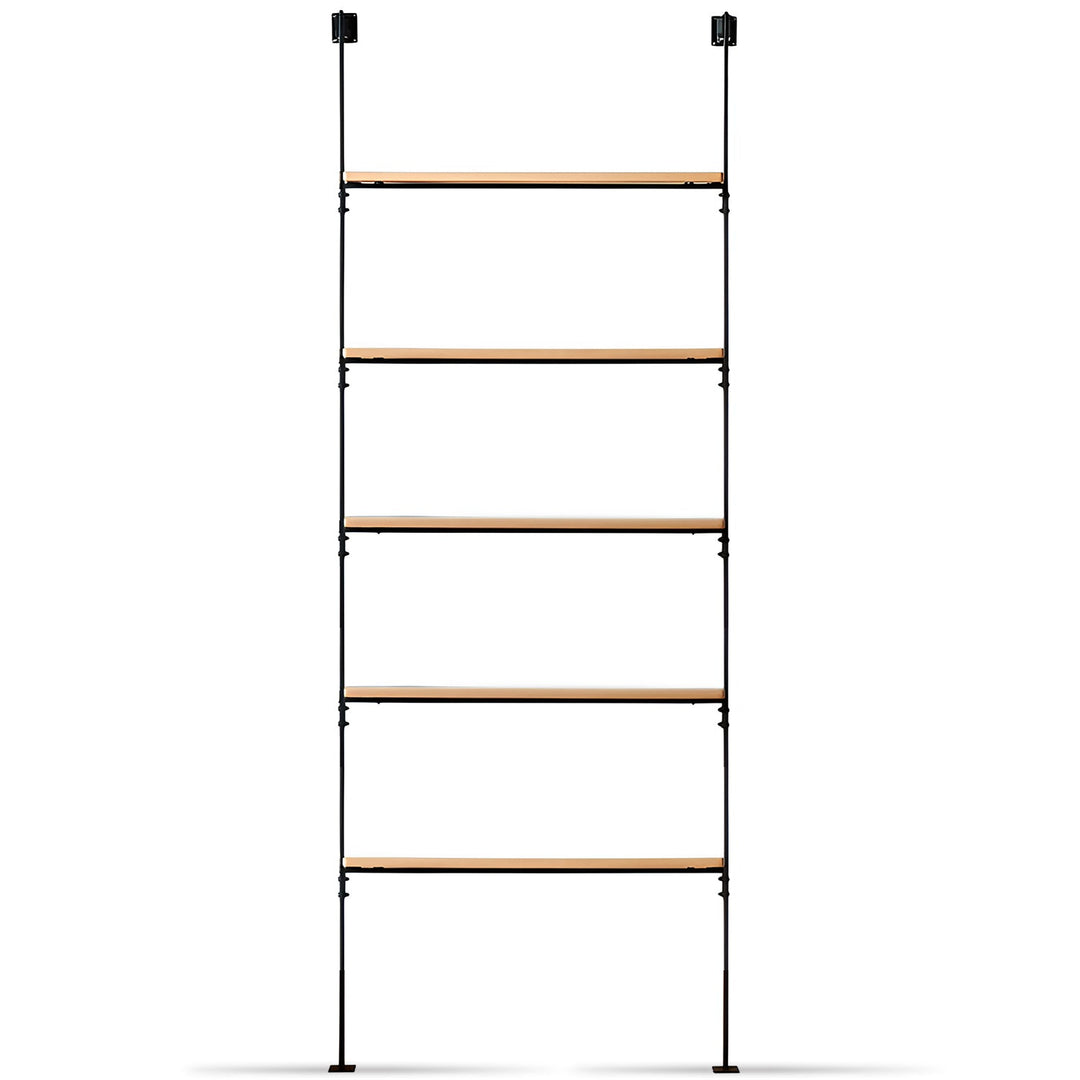 Industrial oak wood wall mounted display shelf shelfix detail 7.