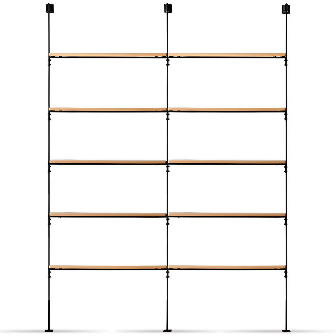 Industrial oak wood wall mounted display shelf shelfix detail 8.