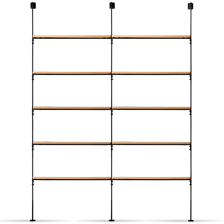 Industrial oak wood wall mounted display shelf shelfix detail 8.