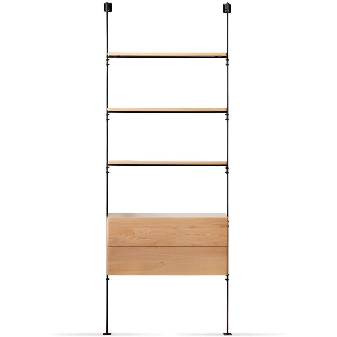 Industrial oak wood wall mounted display shelf shelfix detail 10.