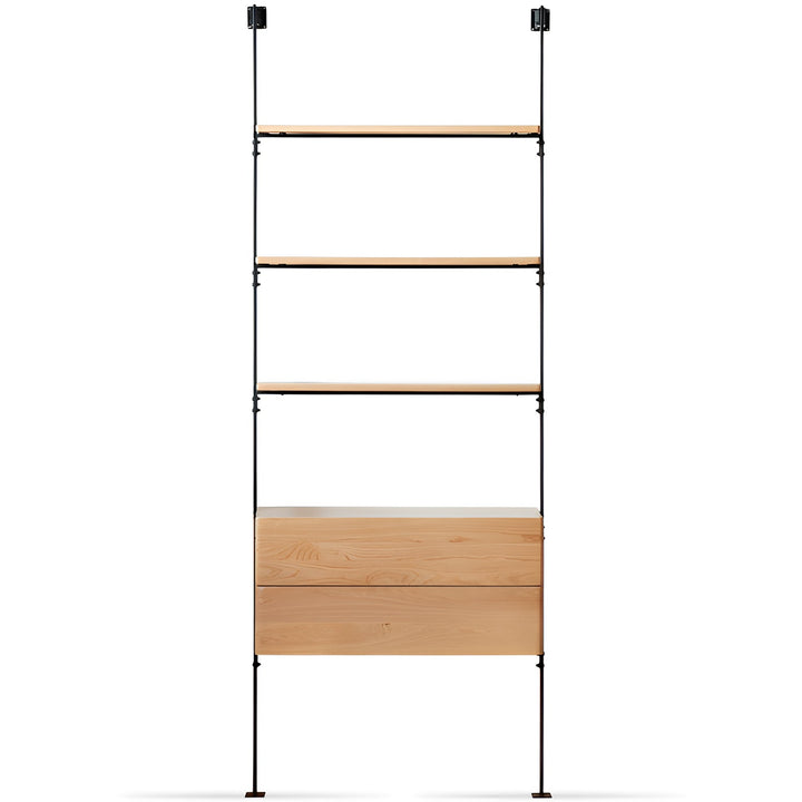 Industrial oak wood wall mounted display shelf shelfix detail 10.