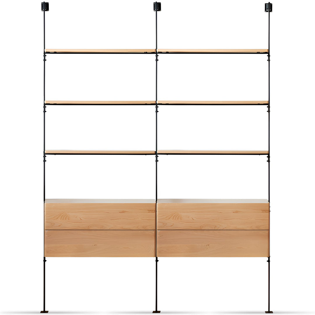 Industrial oak wood wall mounted display shelf shelfix detail 11.