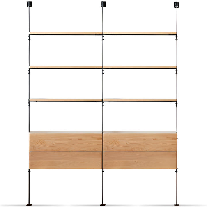 Industrial oak wood wall mounted display shelf shelfix detail 11.