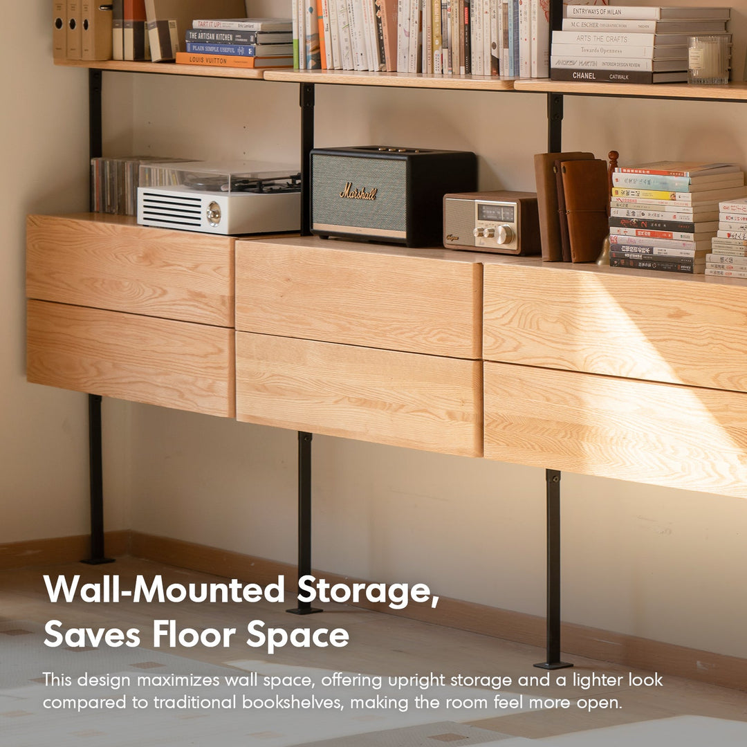 Industrial Oak Wood Wall Mounted Display Shelf SHELFIX