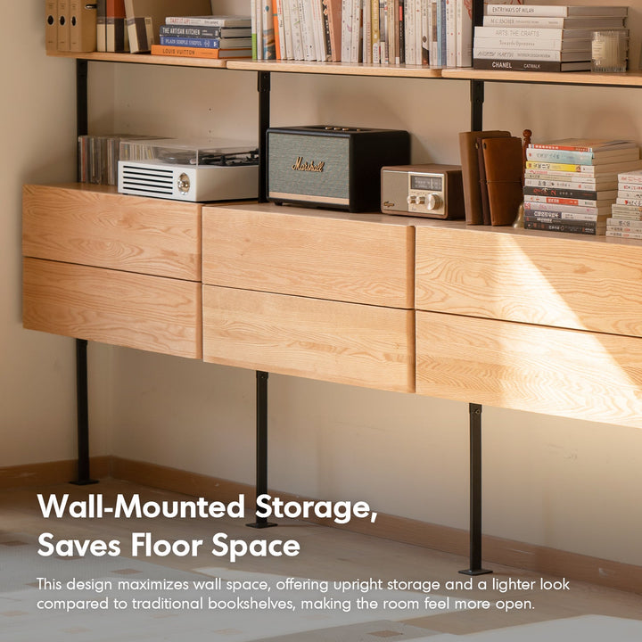 Industrial Oak Wood Wall Mounted Display Shelf SHELFIX