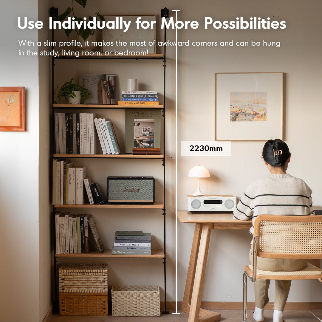 Industrial Oak Wood Wall Mounted Display Shelf SHELFIX