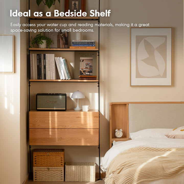 Industrial Oak Wood Wall Mounted Display Shelf SHELFIX