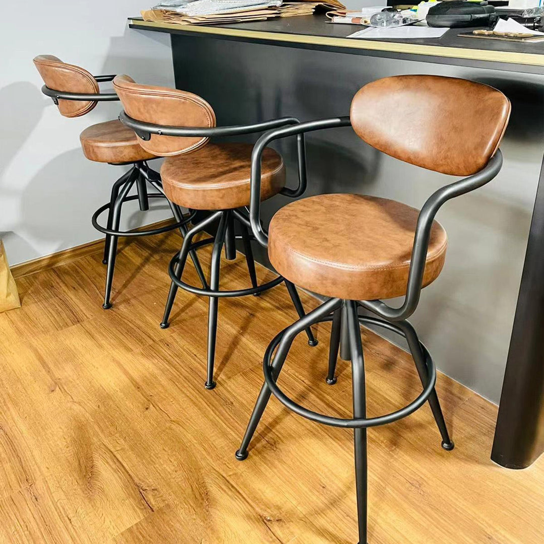 Industrial PU Leather Bar Stool ABNER