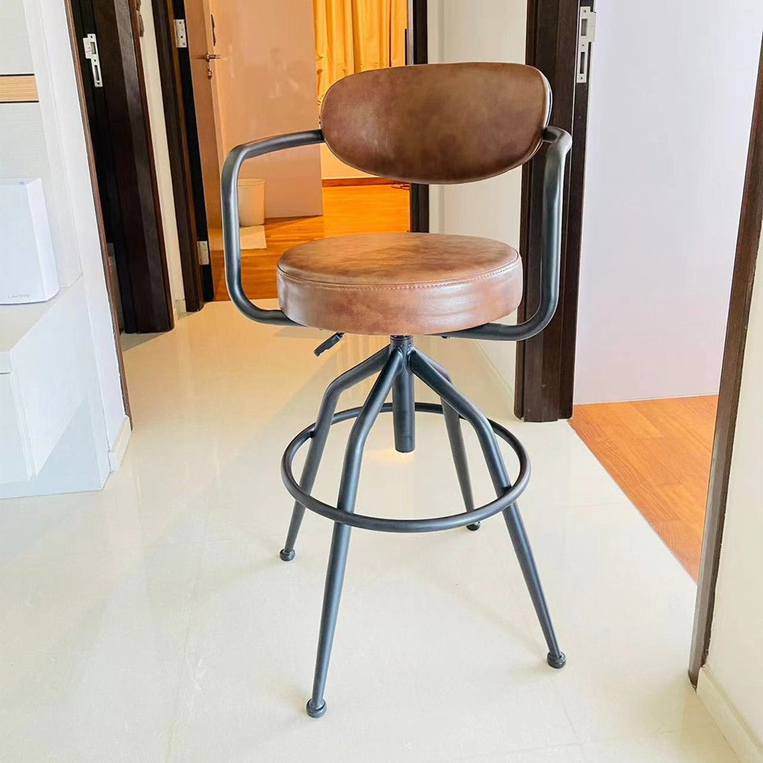 Industrial PU Leather Bar Stool ABNER