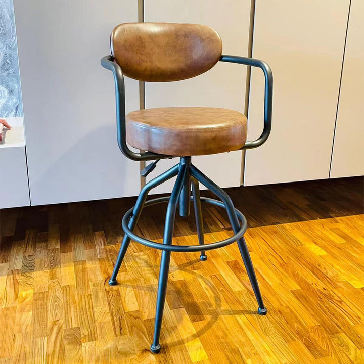 Industrial PU Leather Bar Stool ABNER
