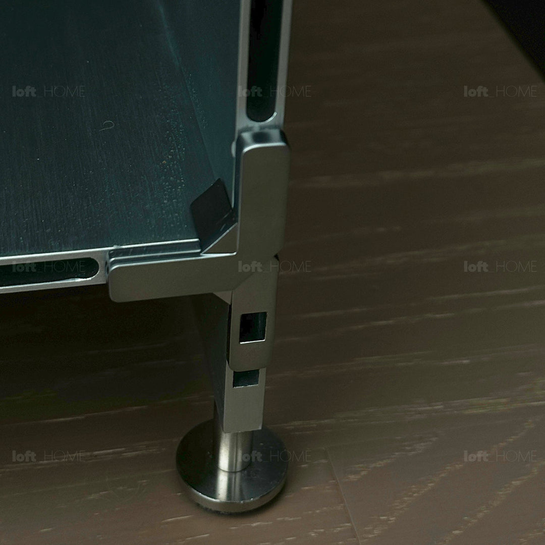 Bauhaus aluminium side table cube in still life.