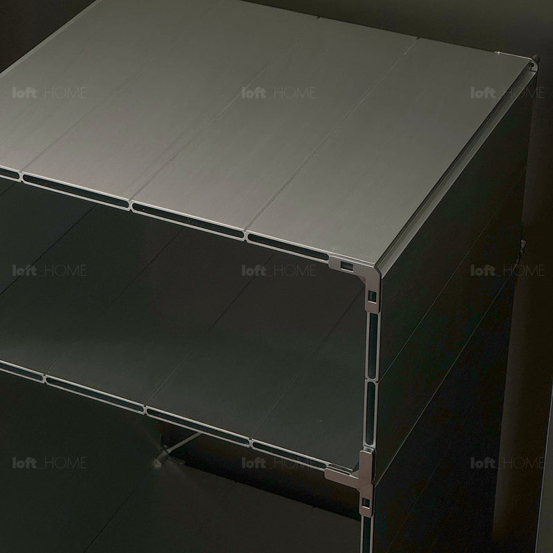 Bauhaus aluminium side table cube situational feels.