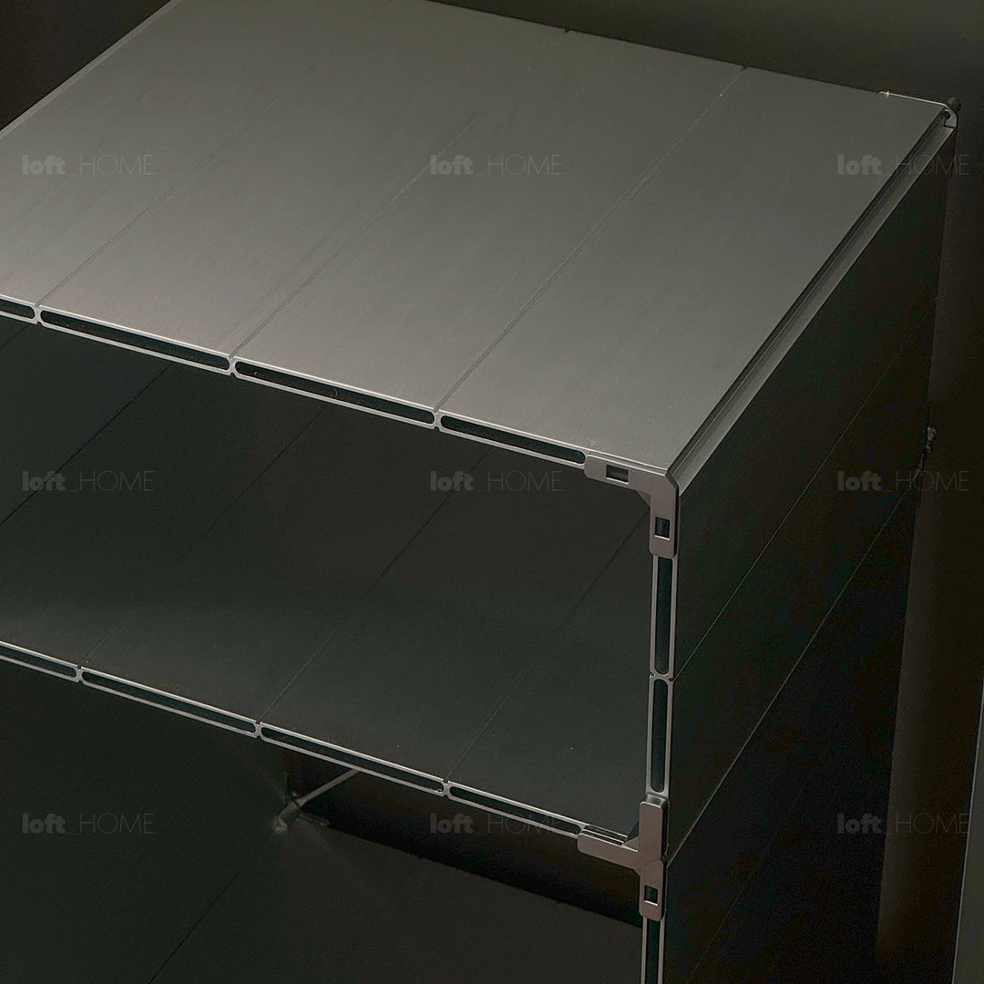 Bauhaus aluminium side table cube situational feels.