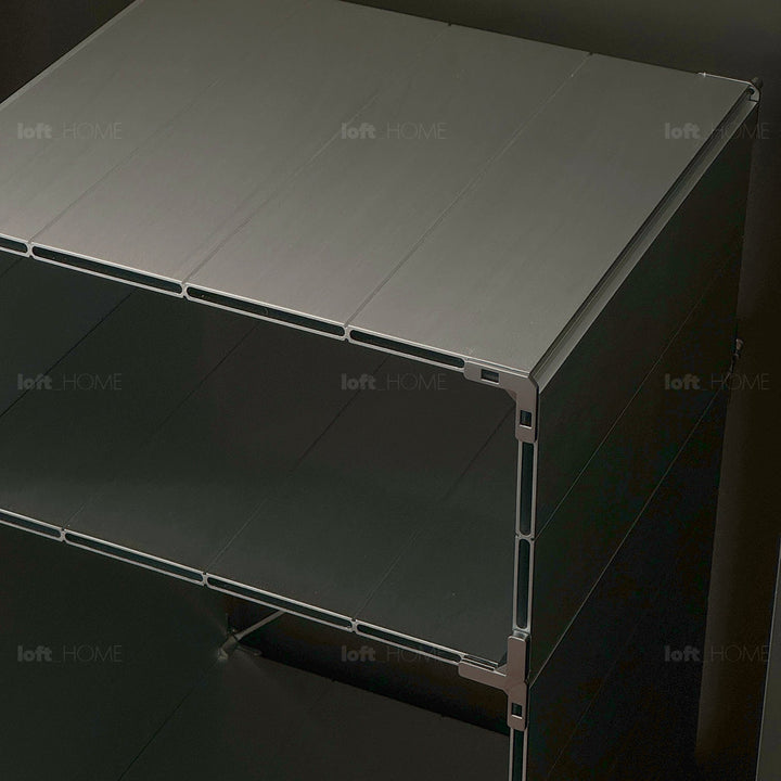 Bauhaus aluminium side table cube situational feels.