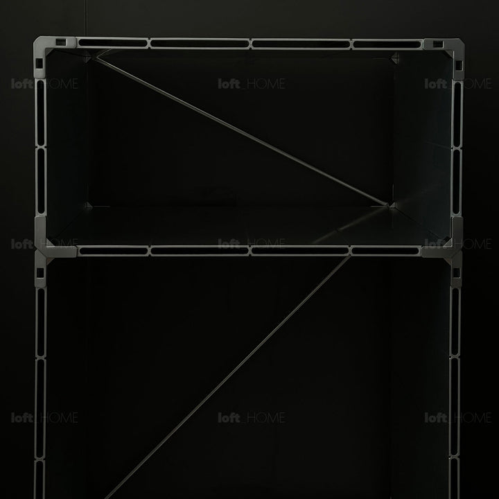 Bauhaus aluminium side table cube layered structure.