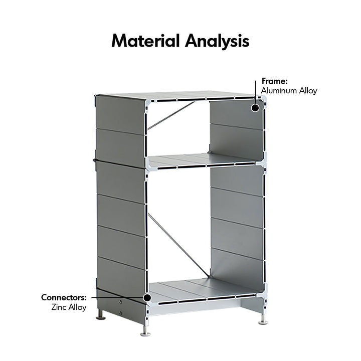 Industrial aluminium side table cube detail 3.