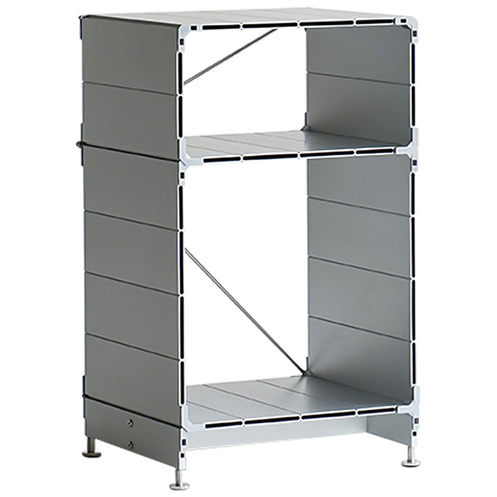 Bauhaus aluminium side table cube in white background.