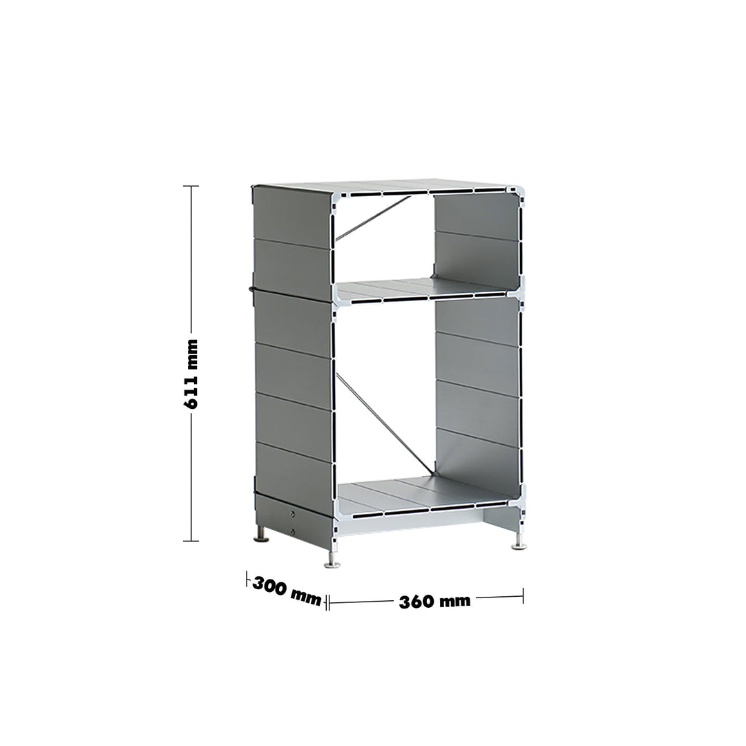 Bauhaus aluminium side table cube size charts.
