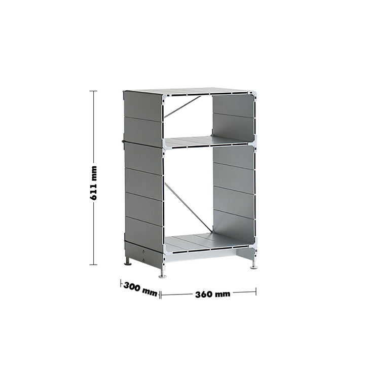 Bauhaus aluminium side table cube size charts.