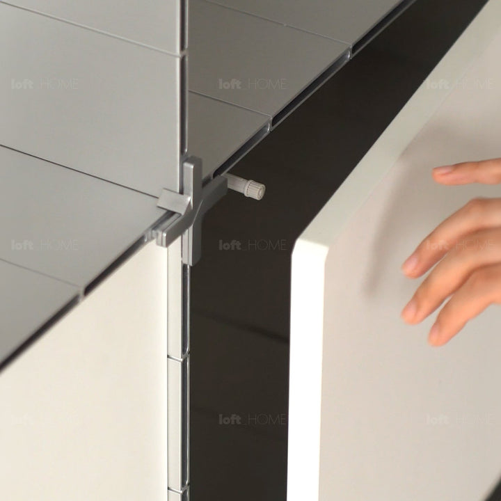 Bauhaus aluminium tv console cube in real life style.