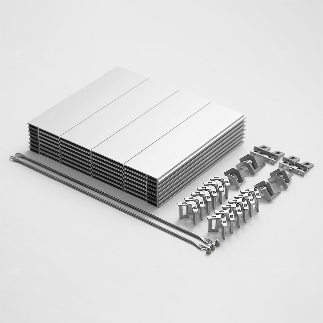 Industrial aluminium wheeled trolley side table cube material variants.