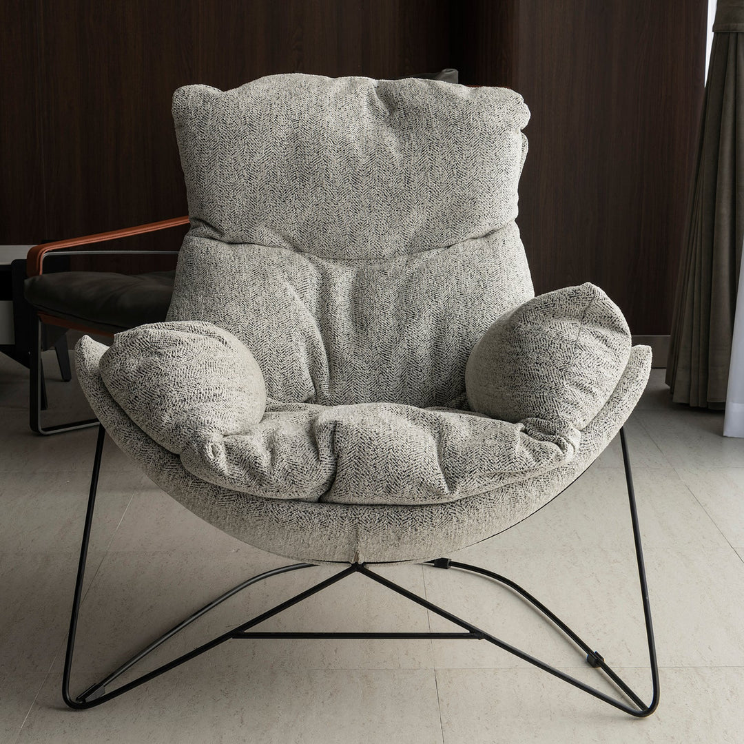 Industrial Mixed Weave Fabric 1 Seater Sofa Chair POMP