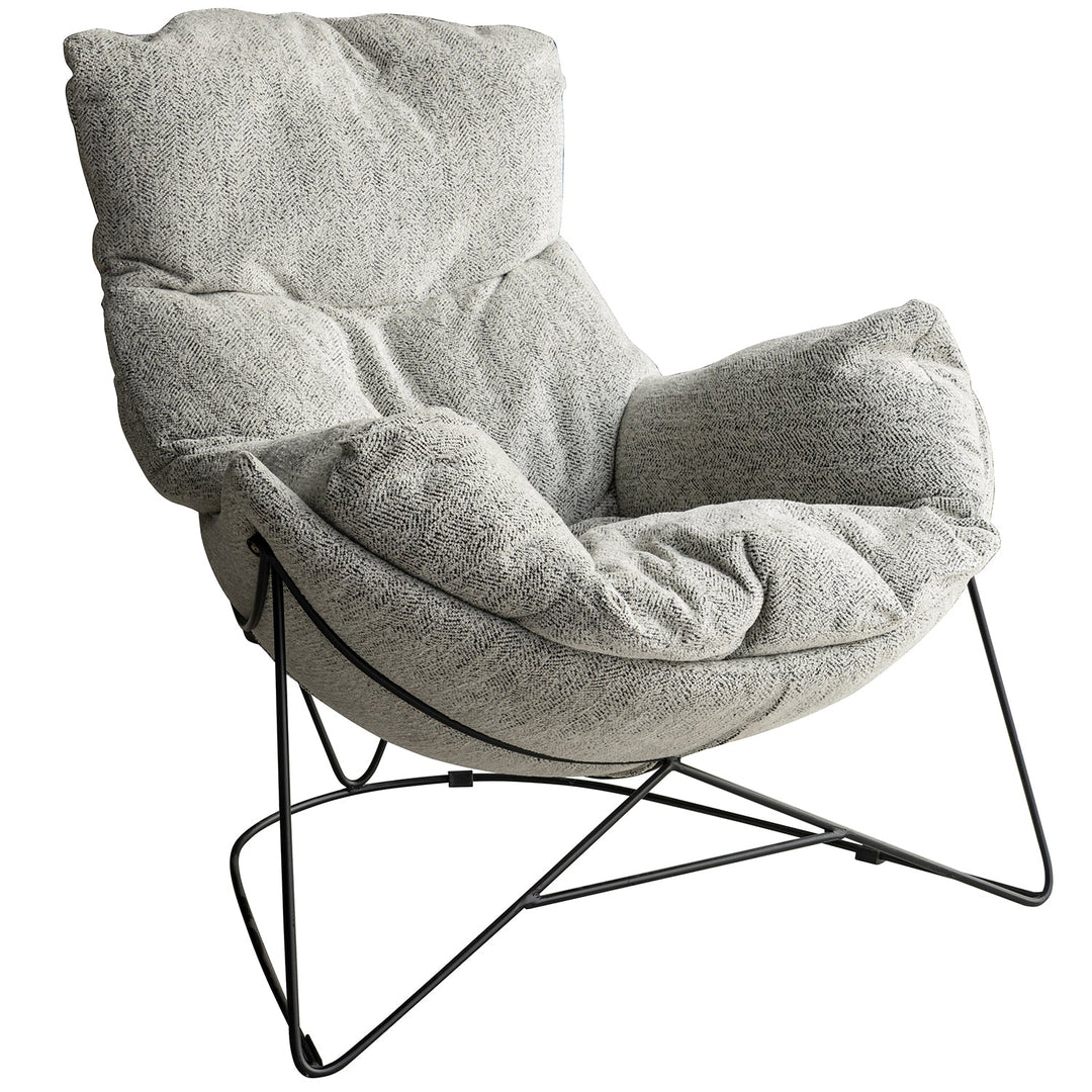 Industrial mixed weave fabric 1 seater sofa chair pomp in white background.