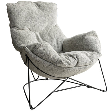 Industrial mixed weave fabric 1 seater sofa chair pomp in white background.