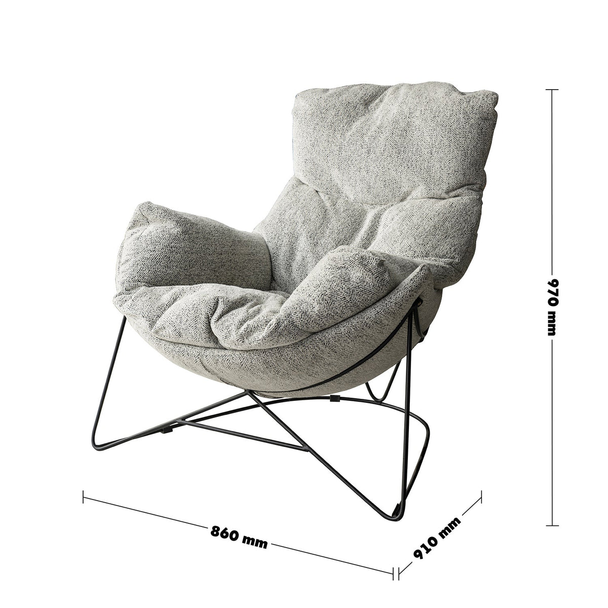 Industrial mixed weave fabric 1 seater sofa chair pomp size charts.